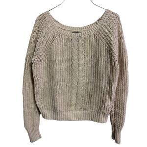 Abercrombie & Fitch Knit Sweater Size Small Cream Sparkle